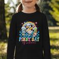 Happy First Day Of School Goose Cute Duck Back To School Graphic Toddler Long Sleeve Tee