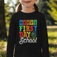 Happy First Day Of School Pupil Kids Grade Back To School 1 Graphic Toddler Long Sleeve Tee