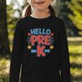 Hello Pre-K Preschool Squad Spider Back To School First Day Graphic Toddler Long Sleeve Tee
