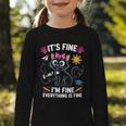 It's Fine I'm Fine Everything Is Fine Cat Back To School Graphic Toddler Long Sleeve Tee