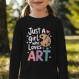 Just a Girl Who Loves Art Cute Back To School Kids Girls Graphic Toddler Long Sleeve Tee Just a Girl Who Loves Art Cute Back To School Kids Girls Graphic Toddler Long Sleeve Tee