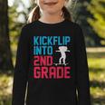 Kickflip Into 2nd Grade Skateboard Lover Back To School Graphic Toddler Long Sleeve Tee