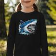Kids Shark With School Books Back To School Shark Lovers Graphic Toddler Long Sleeve Tee Kids Shark With School Books Back To School Shark Lovers Graphic Toddler Long Sleeve Tee