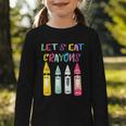 Kindergarten Back To School Crayons Let's Eat Crayon Graphic Toddler Long Sleeve Tee Kindergarten Back To School Crayons Let's Eat Crayon Graphic Toddler Long Sleeve Tee