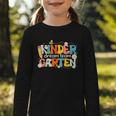Kindergarten Dream Team Groovy Retro Children Back To School Graphic Toddler Long Sleeve Tee Kindergarten Dream Team Groovy Retro Children Back To School Graphic Toddler Long Sleeve Tee