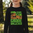 Level 2nd Grade Unlocked Game Pixel Kids Boy Back To School Graphic Toddler Long Sleeve Tee