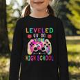 Leveled Up To High School Gaming Fun Back To School Tie Dye Graphic Toddler Long Sleeve Tee