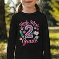 Little Miss 2nd Grade Grader Girls 1st Day Back To School Graphic Toddler Long Sleeve Tee