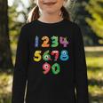 Monster Numbers Learning Cute Numbers 0-9 Back To School Graphic Toddler Long Sleeve Tee