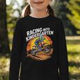 Motocross Back To School Dirt Bike Racing Into Kindergarten Graphic Toddler Long Sleeve Tee Motocross Back To School Dirt Bike Racing Into Kindergarten Graphic Toddler Long Sleeve Tee