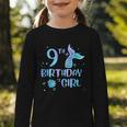 Ninth Birthday Girl Mermaid 9th Toddler's Back To School Graphic Toddler Long Sleeve Tee