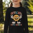 Official Fifth Grader 5th Grade Retro Back To School Kids Graphic Toddler Long Sleeve Tee