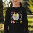 Pre-K Typography First Day Back To School Leopard Apple Graphic Toddler Long Sleeve Tee