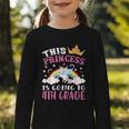 Princess Going To 4th Grade Tee For Girls Back To School Graphic Toddler Long Sleeve Tee