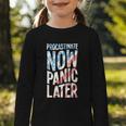 Procrastinate Now Panic Later Back To School Graphic Toddler Long Sleeve Tee Procrastinate Now Panic Later Back To School Graphic Toddler Long Sleeve Tee