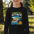 Ready To Attack Kindergarten Shark Back To School Kids Graphic Toddler Long Sleeve Tee Ready To Attack Kindergarten Shark Back To School Kids Graphic Toddler Long Sleeve Tee