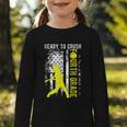 Ready To Crush Fourth Grade Softball USA Flag Back To School Graphic Toddler Long Sleeve Tee