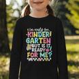 Ready For Kindergarten But Is It Ready For Me Back To School Graphic Toddler Long Sleeve Tee