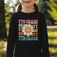 Retro 7th Grade Daisy Colorful Back To School Seventh Grade Graphic Toddler Long Sleeve Tee