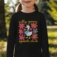 Retro Silly Goose Speech Therapy SLP Back To School Graphic Toddler Long Sleeve Tee