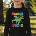 Roaring Into Pre-K Preschool Dinosaur Back To School Graphic Toddler Long Sleeve Tee Roaring Into Pre-K Preschool Dinosaur Back To School Graphic Toddler Long Sleeve Tee