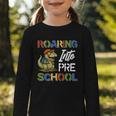 Roaring Into Preschool First Day Back To School Students Graphic Toddler Long Sleeve Tee