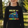 Rollin' Into Kindergarten Monster Car Back To School Boys Graphic Toddler Long Sleeve Tee Rollin' Into Kindergarten Monster Car Back To School Boys Graphic Toddler Long Sleeve Tee