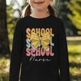 School Nurse Groovy Coquette Bow Cute Back To School Graphic Toddler Long Sleeve Tee School Nurse Groovy Coquette Bow Cute Back To School Graphic Toddler Long Sleeve Tee