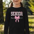 Senior 2027 Floral Pink Bow Back To School Class Of 2027 Graphic Toddler Long Sleeve Tee