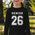 Senior 26 Class Of 2026 Front Back Grad Back To School Graphic Toddler Long Sleeve Tee