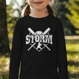 Storm Baseball Back To School Spirit Graphic Toddler Long Sleeve Tee