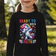 Student Back To School Math Squad Kids Girls Smarter Unicorn Graphic Toddler Long Sleeve Tee