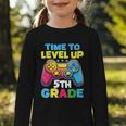 Time To Level Up 5th Grade Video Gamer Kids Back To School Graphic Toddler Long Sleeve Tee