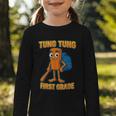 Tung Tung Sahur First Grade Italian Brainrot Back To School Graphic Toddler Long Sleeve Tee Tung Tung Sahur First Grade Italian Brainrot Back To School Graphic Toddler Long Sleeve Tee