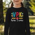 VPK Here I Come VPK Back To School VPK First Day Of VPK Graphic Toddler Long Sleeve Tee VPK Here I Come VPK Back To School VPK First Day Of VPK Graphic Toddler Long Sleeve Tee