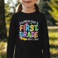 Watch Out First Grade Here I Come Back To School 1st Grade Graphic Toddler Long Sleeve Tee