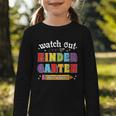 Watch Out Kindergarten Here I Come Back To School Graphic Toddler Long Sleeve Tee Watch Out Kindergarten Here I Come Back To School Graphic Toddler Long Sleeve Tee