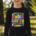 Watch Out Kindergarten Here I Come Kinder Back To School Graphic Toddler Long Sleeve Tee Watch Out Kindergarten Here I Come Kinder Back To School Graphic Toddler Long Sleeve Tee