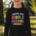 Watch Out Middle School Here I Come Back To School Graphic Toddler Long Sleeve Tee Watch Out Middle School Here I Come Back To School Graphic Toddler Long Sleeve Tee