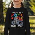 Watch Out Pre-K Here I Come Monster Truck Back To School Graphic Toddler Long Sleeve Tee Watch Out Pre-K Here I Come Monster Truck Back To School Graphic Toddler Long Sleeve Tee