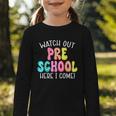 Watch Out Preschool Here I Come Back To School Graphic Toddler Long Sleeve Tee Watch Out Preschool Here I Come Back To School Graphic Toddler Long Sleeve Tee