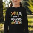 Wild About Preschool Back To School Jungle Theme Classroom Graphic Toddler Long Sleeve Tee