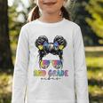 2nd Grade Vibes Messy Hair Bun Girl Back To School First Day Graphic Toddler Long Sleeve Tee