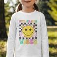 5th Grade Vibes Girls Smile Face Back To School Fifth Grade Graphic Toddler Long Sleeve Tee