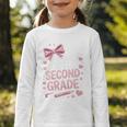 Back To School Cute Pink Coquette Girls Hello Second Grade Graphic Toddler Long Sleeve Tee Back To School Cute Pink Coquette Girls Hello Second Grade Graphic Toddler Long Sleeve Tee