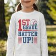 Baseball 1st Grade Back To School 1st Grade Batter Up Graphic Toddler Long Sleeve Tee