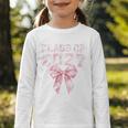 Class Of 2027 Preppy Coquette Bow Back To School Graduation Premium Tri-Blend Graphic Toddler Long Sleeve Tee