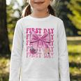 First Day Of School Girls Coquette Bow Back To School Performance Graphic Toddler Long Sleeve Tee First Day Of School Girls Coquette Bow Back To School Performance Graphic Toddler Long Sleeve Tee