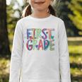 First Grade Back To School Happy First Day Of School Graphic Toddler Long Sleeve Tee