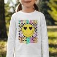 Girls 1st Grade Vibes Smile Face Back To School First Grade Graphic Toddler Long Sleeve Tee